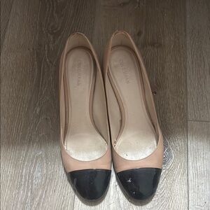 Cole Haan Women's Black and Tan Cap Toe Pumps